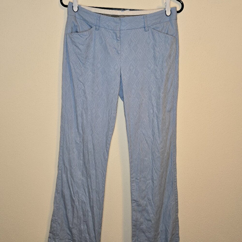 Express Design Studio Editor Pant in Light Blue with Diamond-Shaped Design